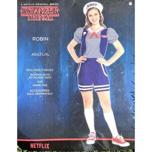 NETFLIX STRANGER THINGS Robin Scoops Ahoy Halloween Costume Adult Sz L/XL Cap